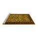 Sideview of Machine Washable Persian Yellow Traditional Rug, wshtr2163yw