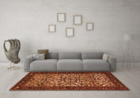 Machine Washable Persian Orange Traditional Rug, wshtr2163org