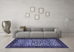 Machine Washable Persian Blue Traditional Rug in a Living Room, wshtr2163blu