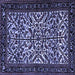 Square Machine Washable Persian Blue Traditional Rug, wshtr2163blu