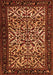 Serging Thickness of Machine Washable Persian Orange Traditional Area Rugs, wshtr2163org