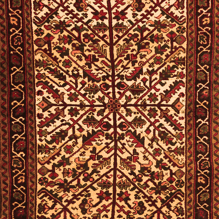 Serging Thickness of Machine Washable Persian Orange Traditional Area Rugs, wshtr2163org
