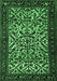 Machine Washable Persian Emerald Green Traditional Area Rugs, wshtr2163emgrn