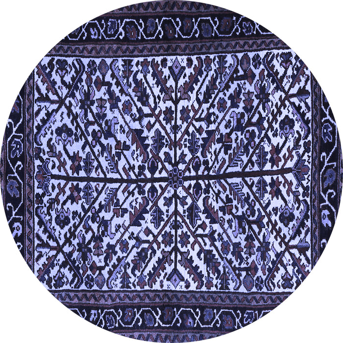 Round Persian Blue Traditional Rug, tr2163blu