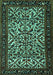 Machine Washable Persian Turquoise Traditional Area Rugs, wshtr2163turq