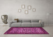 Machine Washable Persian Pink Traditional Rug in a Living Room, wshtr2163pnk