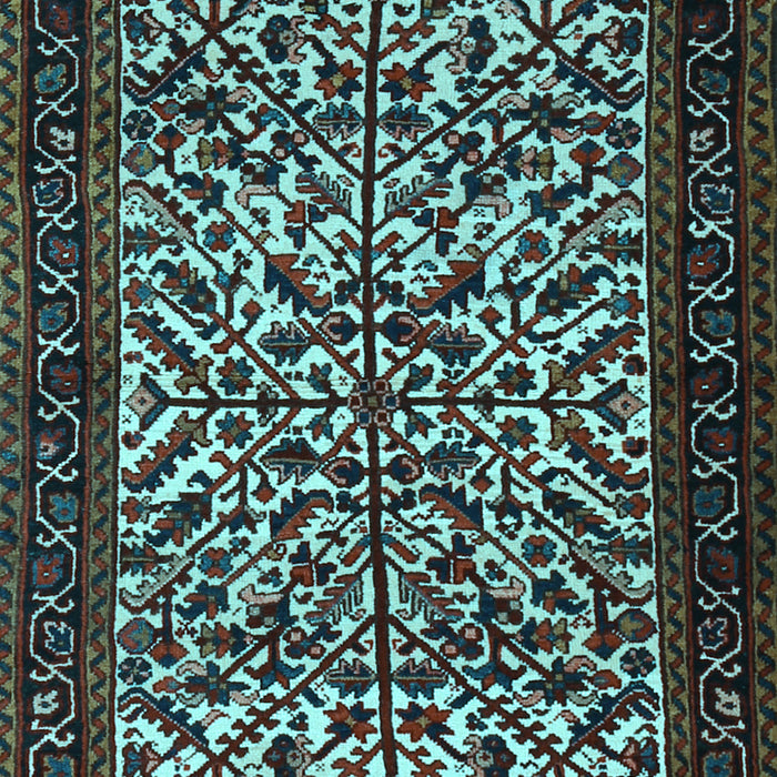 Machine Washable Persian Light Blue Traditional Rug, wshtr2163lblu
