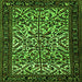 Round Machine Washable Persian Green Traditional Area Rugs, wshtr2163grn