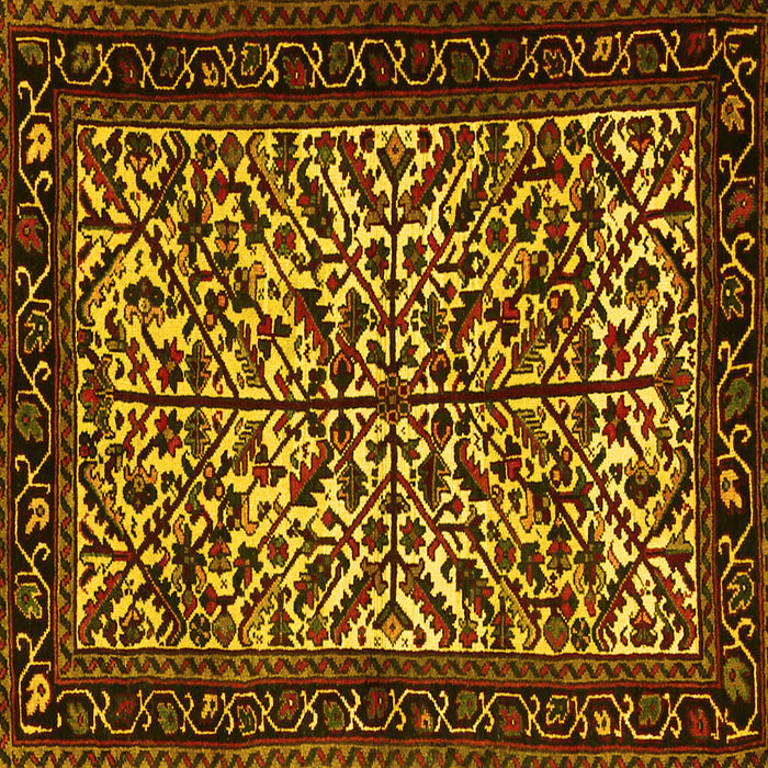 Square Persian Yellow Traditional Rug, tr2163yw