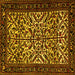 Square Persian Yellow Traditional Rug, tr2163yw