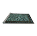 Sideview of Machine Washable Persian Light Blue Traditional Rug, wshtr2163lblu