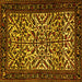 Square Machine Washable Persian Yellow Traditional Rug, wshtr2163yw