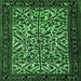Square Persian Emerald Green Traditional Rug, tr2163emgrn