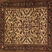 Square Persian Brown Traditional Rug, tr2163brn