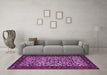 Machine Washable Persian Purple Traditional Area Rugs in a Living Room, wshtr2163pur