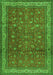 Serging Thickness of Machine Washable Persian Green Traditional Area Rugs, wshtr2164grn