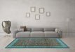 Machine Washable Persian Light Blue Traditional Rug in a Living Room, wshtr2164lblu