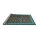 Sideview of Machine Washable Persian Light Blue Traditional Rug, wshtr2164lblu