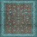 Square Machine Washable Persian Light Blue Traditional Rug, wshtr2164lblu