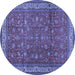 Round Persian Blue Traditional Rug, tr2164blu