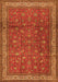 Serging Thickness of Machine Washable Persian Orange Traditional Area Rugs, wshtr2164org