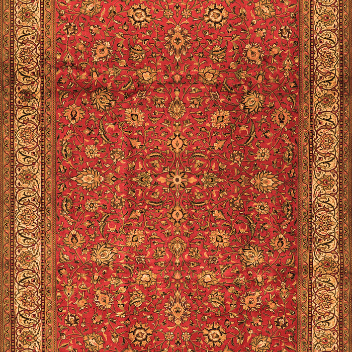 Serging Thickness of Machine Washable Persian Orange Traditional Area Rugs, wshtr2164org
