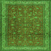 Round Machine Washable Persian Green Traditional Area Rugs, wshtr2164grn