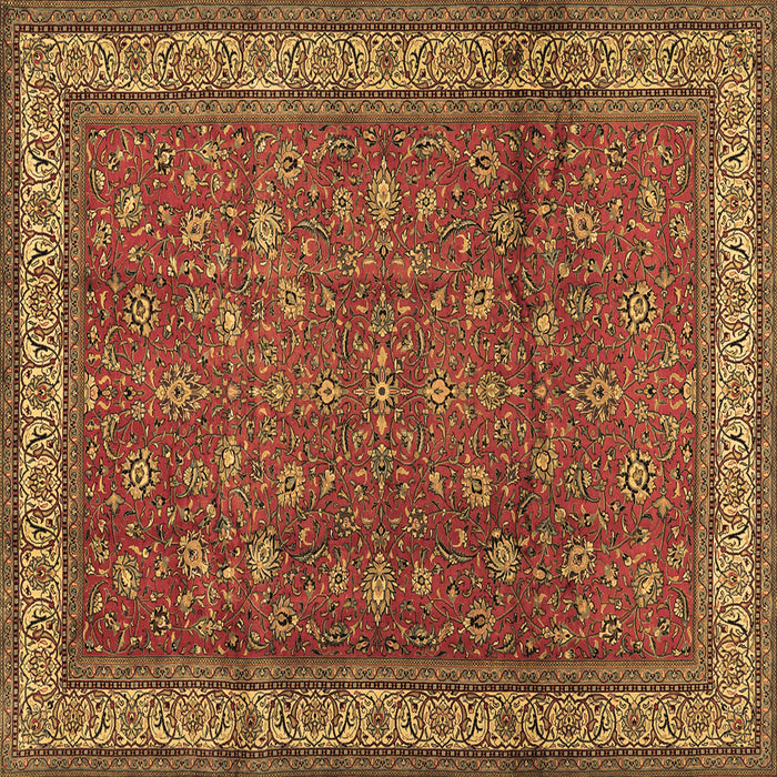 Square Machine Washable Persian Brown Traditional Rug, wshtr2164brn