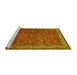 Sideview of Machine Washable Persian Yellow Traditional Rug, wshtr2164yw