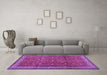 Machine Washable Persian Purple Traditional Area Rugs in a Living Room, wshtr2164pur