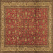 Square Persian Brown Traditional Rug, tr2164brn