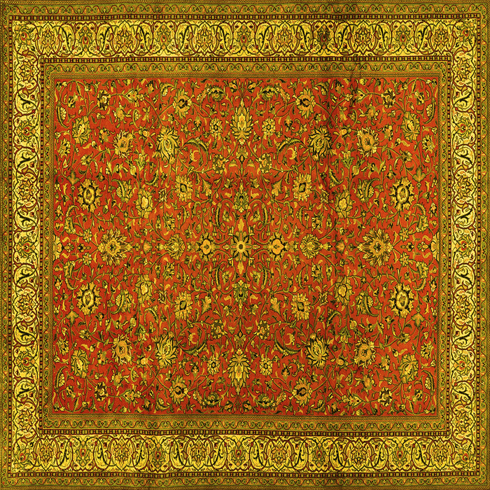 Square Persian Yellow Traditional Rug, tr2164yw