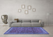 Machine Washable Persian Blue Traditional Rug in a Living Room, wshtr2164blu