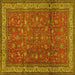 Square Machine Washable Persian Yellow Traditional Rug, wshtr2164yw