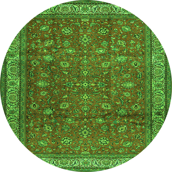 Machine Washable Persian Green Traditional Area Rugs, wshtr2164grn