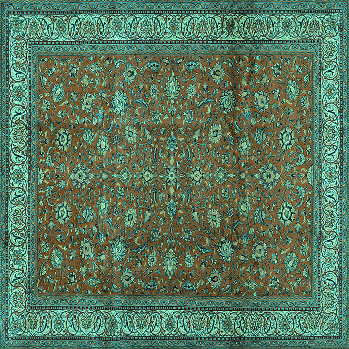 Square Persian Turquoise Traditional Rug, tr2164turq