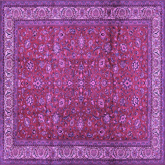 Square Machine Washable Persian Purple Traditional Area Rugs, wshtr2164pur