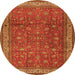 Square Persian Orange Traditional Rug, tr2164org