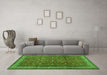 Machine Washable Persian Green Traditional Area Rugs in a Living Room,, wshtr2164grn