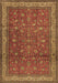 Machine Washable Persian Brown Traditional Rug, wshtr2164brn