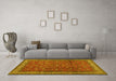 Machine Washable Persian Yellow Traditional Rug in a Living Room, wshtr2164yw