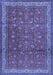 Machine Washable Persian Blue Traditional Rug, wshtr2164blu