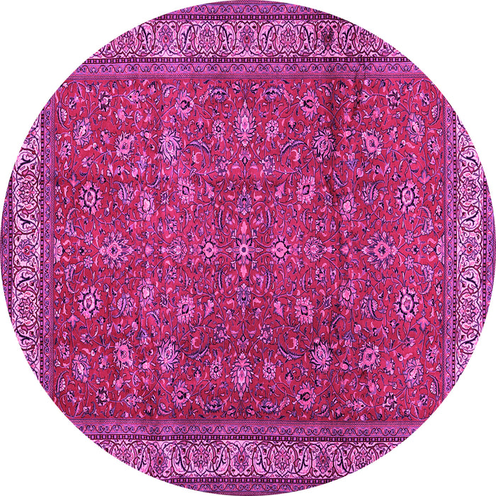 Round Persian Pink Traditional Rug, tr2164pnk
