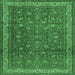 Square Persian Emerald Green Traditional Rug, tr2164emgrn