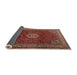 Sideview of Traditional Orange Salmon Pink Persian Rug, tr2165