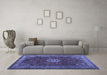 Machine Washable Persian Blue Traditional Rug in a Living Room, wshtr2165blu