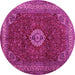 Round Persian Pink Traditional Rug, tr2165pnk