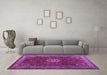 Machine Washable Persian Purple Traditional Area Rugs in a Living Room, wshtr2165pur