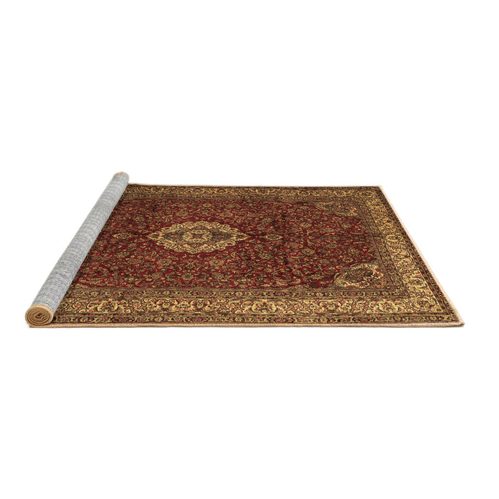 Sideview of Machine Washable Persian Brown Traditional Rug, wshtr2165brn