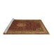 Sideview of Machine Washable Persian Brown Traditional Rug, wshtr2165brn